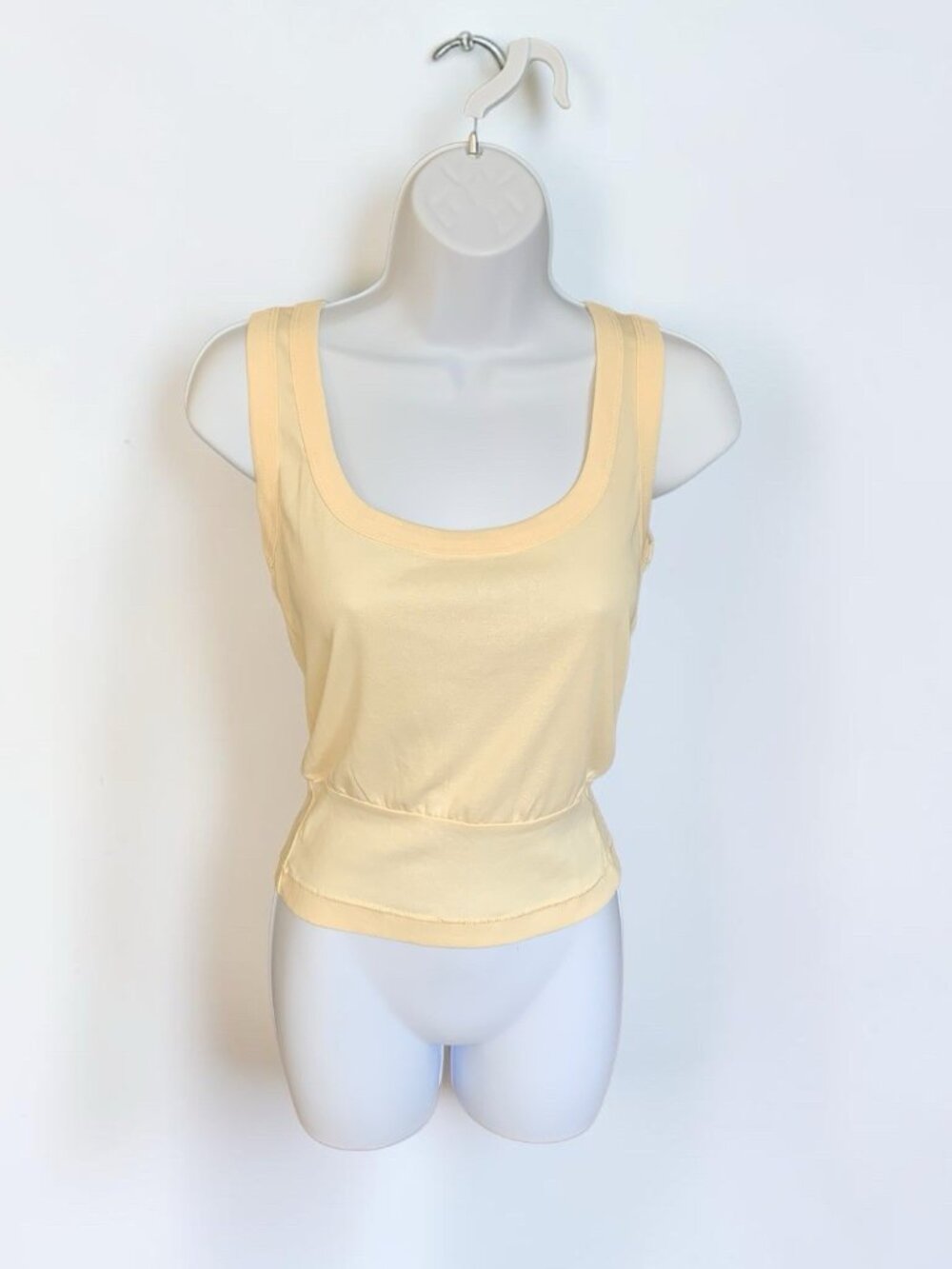 OGL Cotton-Linen Reversible Boatneck Low Back Top, Creamy Yellow, XS - NWOT
